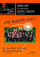 Konzertplakat 'Oh Happy Day!', Gospelchor Swing Low, 2023